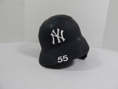 2022 New York Yankees Domingo German #55 Game Issued Pos Used Navy Bat Helmet  0