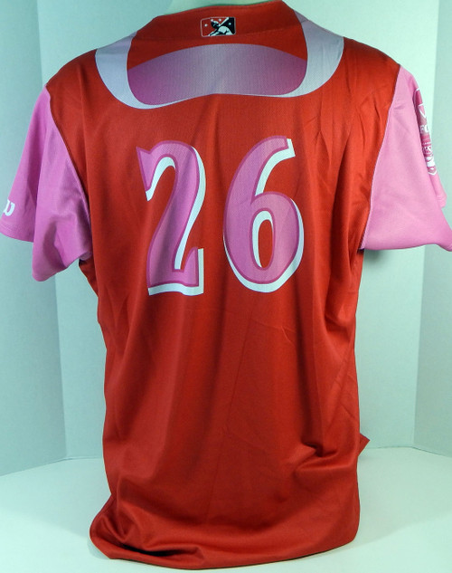 2018 Clearwater Threshers Mauricio Llovera #26 Game Used Pink Jersey Pitch 48 5