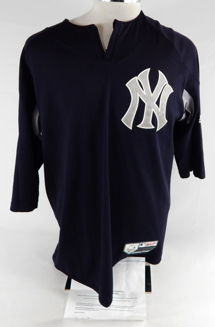 2018 New York Yankees Jason Brown Game Issued Ps Used Navy Pullover Jersey L 675