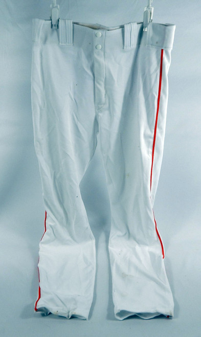 2013 Miami Marlins Tino Martinez #10 Game Used White Baseball Pants 35 246