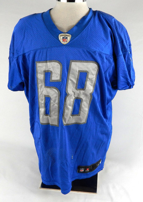 2017 Detroit Lions Taylor Decker #68 Game Used Blue Practice Jersey 52 261