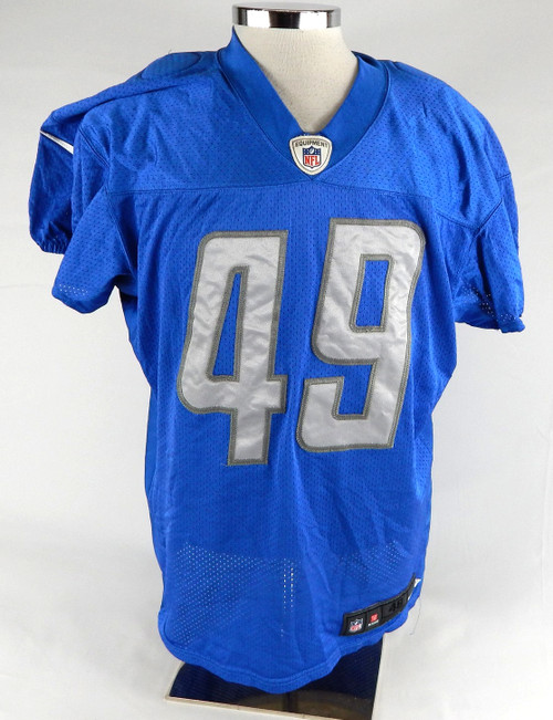2017 Detroit Lions #49 Game Used Blue Practice Jersey 48 263