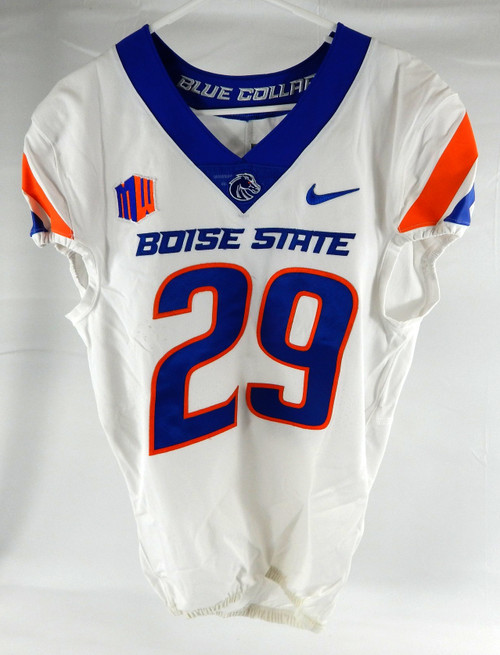 2022 Boise State Broncos #29 Game Used White Jersey Football NP Rem 40 843