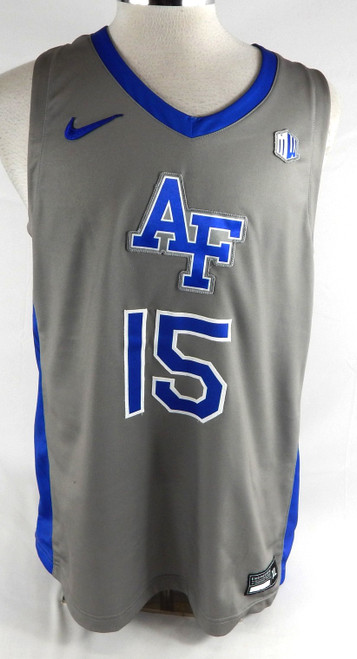 2022-23 Air Force Falcons #15 Game Issued Pos Used Grey Jersey Basketball XL 283