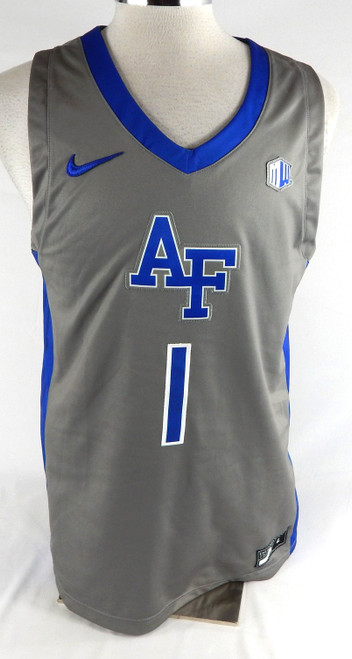 2021-22 Air Force Falcons #1 Game Issued Pos Used Grey Jersey Basketball L 286