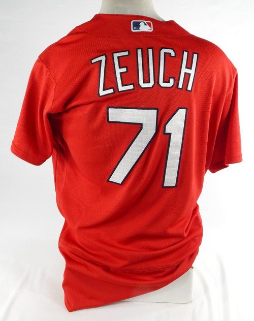 2022 St. Louis Cardinals TJ Zeuch #71 Game Issued Pos Used Red Jersey ST BP 46 3
