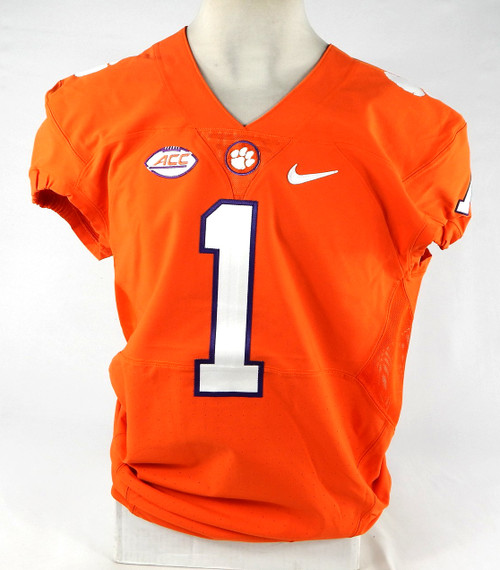 2016 Clemson Tigers #1 Game Issued Orange Jersey 48 DP77726