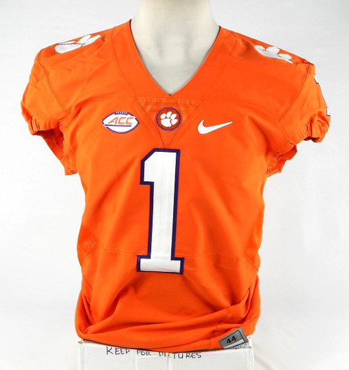 2016 Clemson Tigers #1 Game Issued Orange Jersey 44 DP77727
