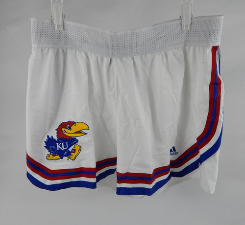 2021-22 Kansas Jayhawks Game Issued White Shorts Basketball 2XLN2 584