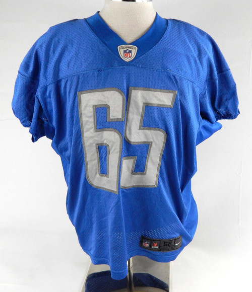 2013 Detroit Lions LaAdrian Waddle #65 Game Used Blue Practice Jersey 52 946