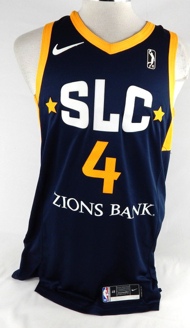 2019-20 Salt Lake City Stars Fletcher #4 Game Issued Navy Jersey 48 169