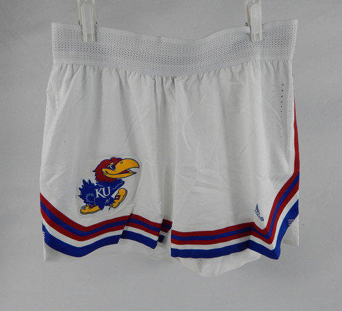 Kansas Jayhawks Game Issued White Shorts Basketball XLN2 594