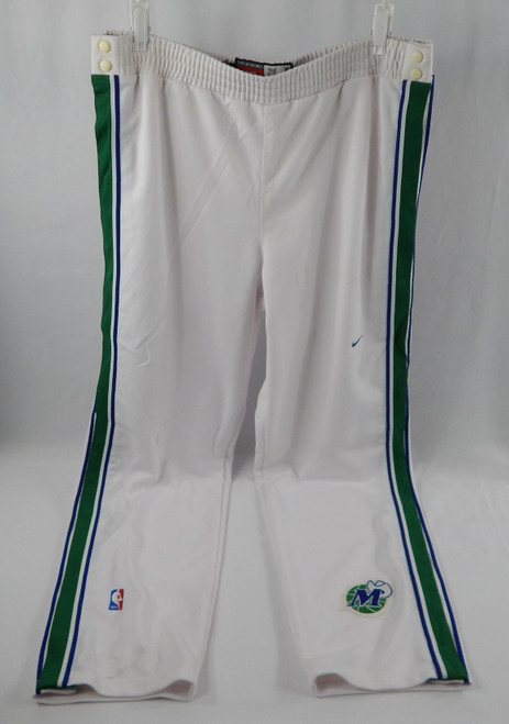 1999-00 Dallas Mavericks Hubert Davis #24 Game Used White Warm Up Pants XL+4 257