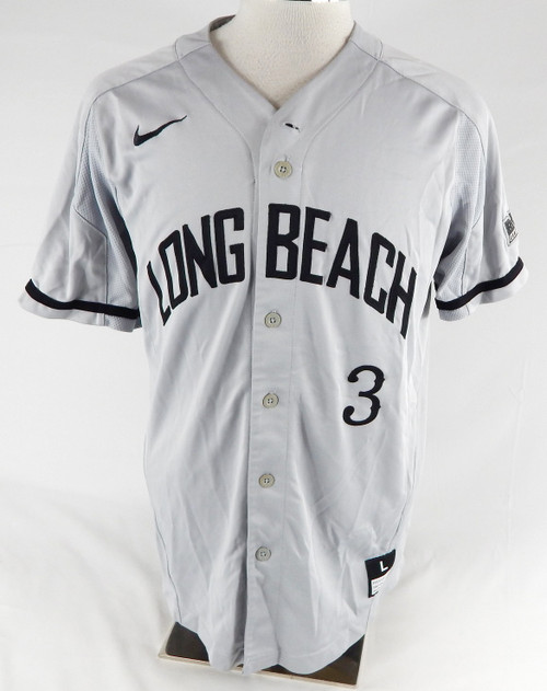 2018 Long Beach State Dirtbags #3 Game Used Grey Jersey Baseball L 820