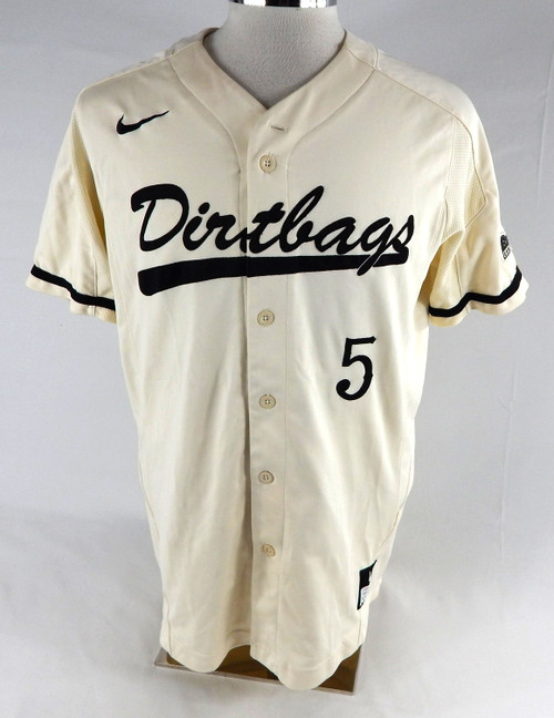 2018 Long Beach State Dirtbags #5 Game Used Cream Jersey Baseball L 852