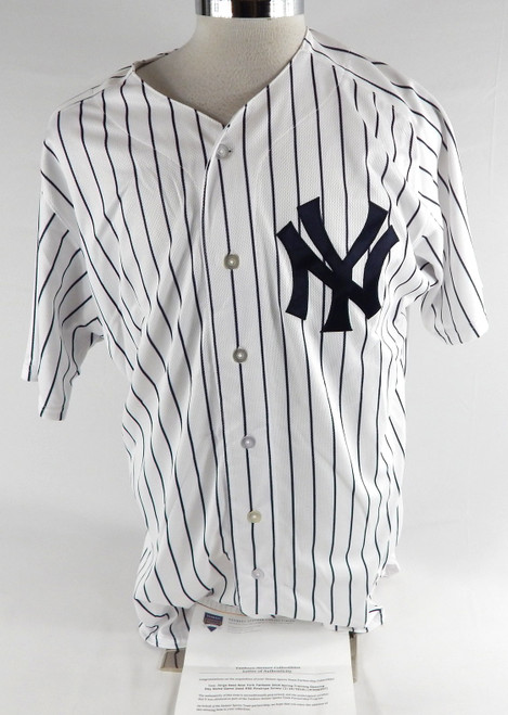 2018 New York Yankees Jorge Saez #80 Game Used White Jersey ST Opening Day 46 24