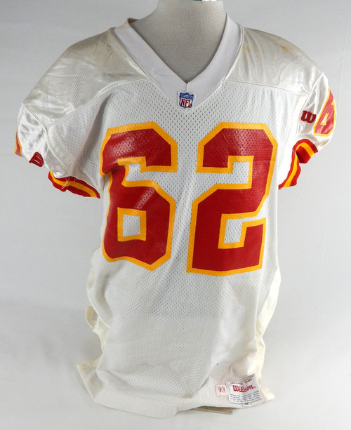 1993 Kansas City Chiefs #62 Game Issued White Jersey 48 932