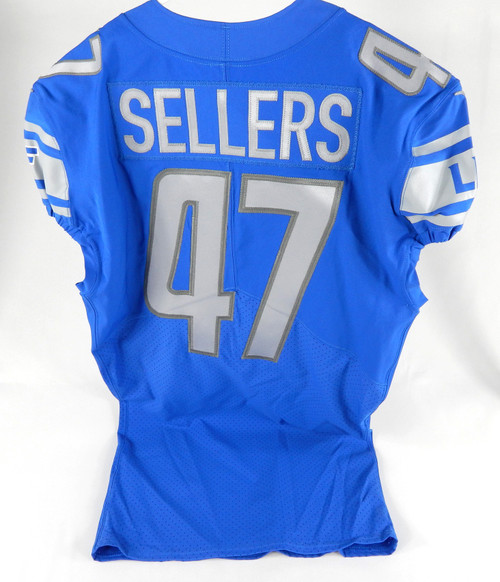 2019 Detroit Lions Luke Sellers #47 Game Issued Blue Jersey 42 DP65544