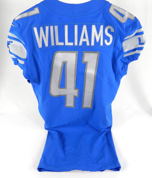 2018 Detroit Lions Jonathan Williams #41 Game Issued Blue Jersey 38 DP65561