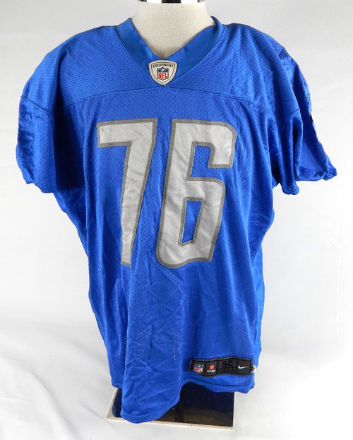 2017 Detroit Lions TJ Lang #76 Game Used Blue Practice Jersey 52 240