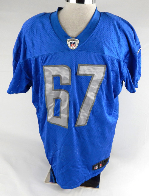 2017 Detroit Lions Zac Kerin #67 Game Used Blue Practice Jersey 52 235