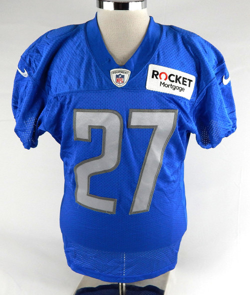 2019 Detroit Lions Justin Coleman #27 Game Issued Blue Practice Jersey 42 236