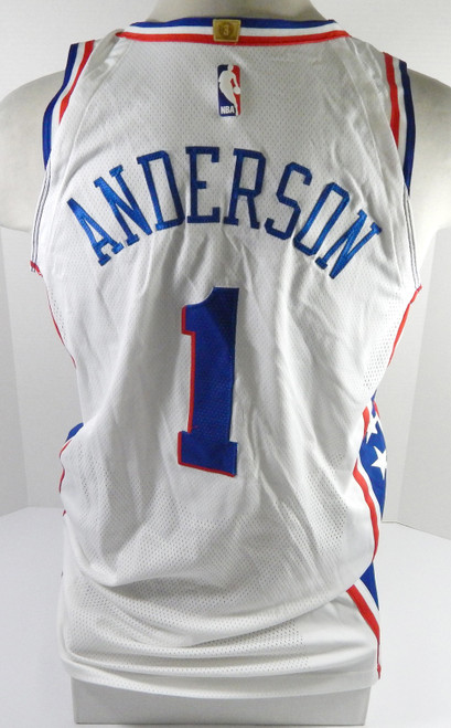 2017-18 Philadelphia 76ers Justin Anderson #1 Game Issued White Jersey 48 0973