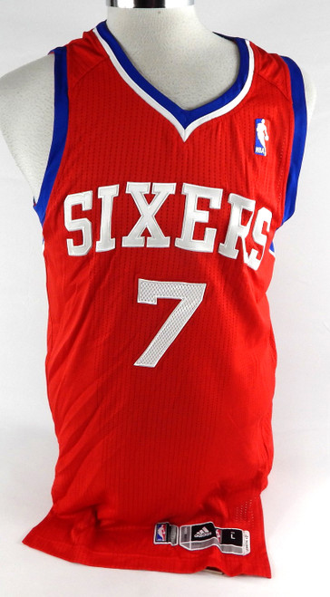 2013-14 Philadelphia 76ers Lorenzo Brown #7 Game Used Red Jersey L 945