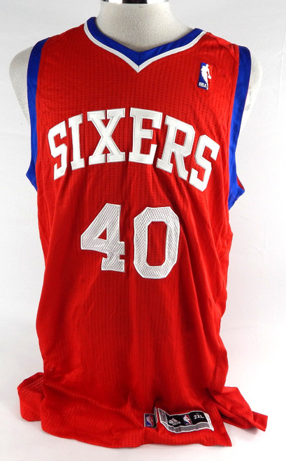 2013-14 Philadelphia 76ers Jarvis Varnado #40 Game Issued Red Jersey 2XL 950