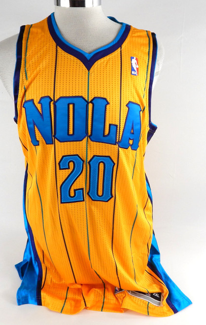 2012-13 New Orleans Hornets Henry Sims #20 Game Issued Yellow Jersey 2XL 961