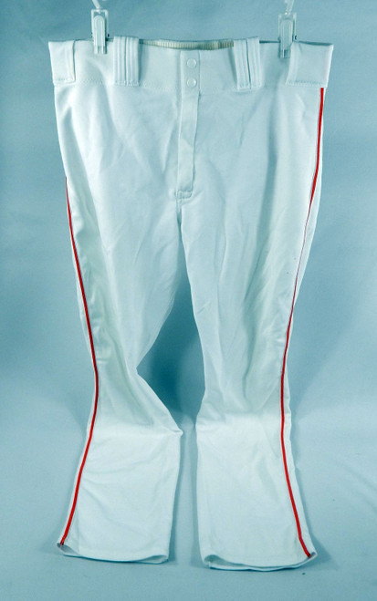 2012 Miami Marlins Wade LeBlanc #23 Game Used White Baseball Pants 7 126