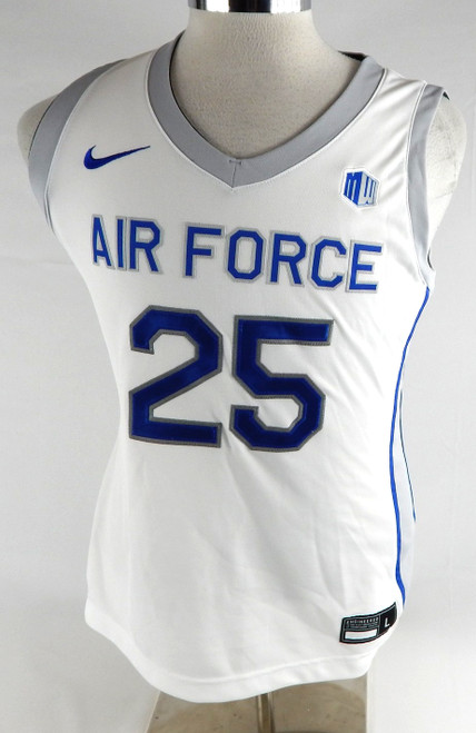 2022-23 Air Force Falcons #25 Game Issued Pos Used White Jersey Basketball L 452
