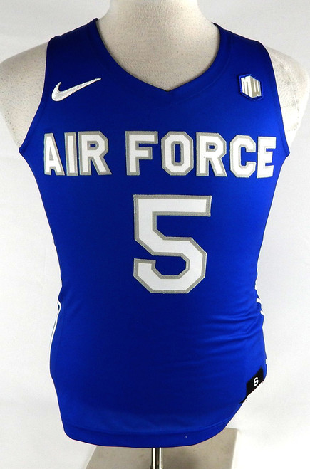 2019-20 Air Force Falcons #5 Game Issued Pos Used Blue Jersey Basketball S 453