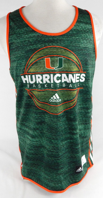 Miami Hurricanes #12 Game Issued Green Grey Practice Jersey Basketball M 400