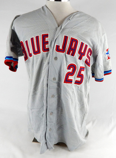 2001 Dunedin Blue Jays #25 Game Used Grey Jersey 100 Years Patch 46 149