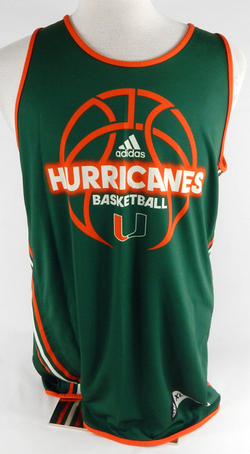 Miami Hurricanes #12 Game Issued Green Grey Practice Jersey Basketball XL 408