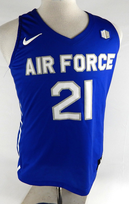 2019-20 Air Force Falcons #21 Game Issued Pos Used Blue Jersey Basketball L 463