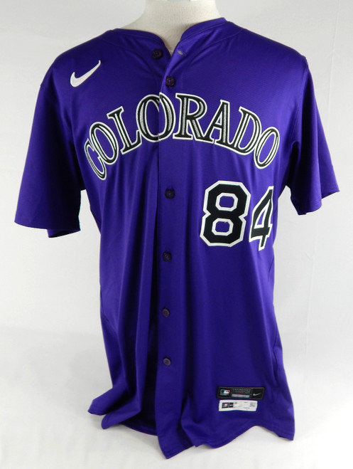 2025 Colorado Rockies Ronaiker Palma #84 Game Issued Pos Used Purple Jersey 4
