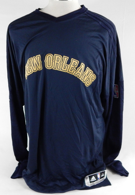 2015-16 New Orleans Pelicans #20 Game Issued Pos Used Navy Shooting Shirt 2XL 08