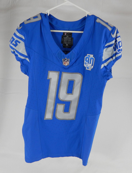 2023 Detroit Lions Trey Quinn #19 Game Issued Blue Jersey 90th Patch 38+4 953