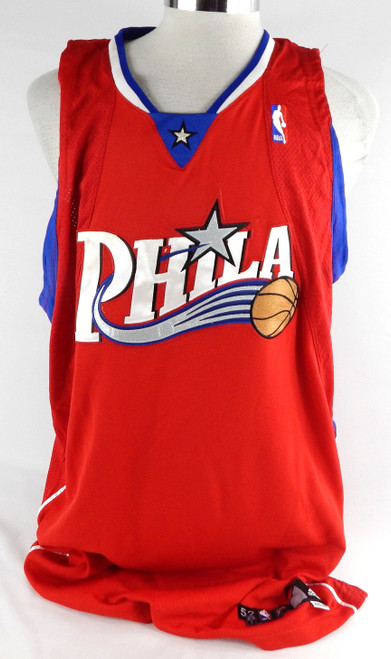 2008-09 Philadelphia 76ers Blank Game Issued Red Jersey 52 914