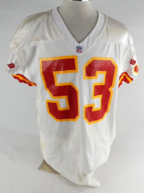 1993 Kansas City Chiefs #53 Game Issued White Jersey 50 929
