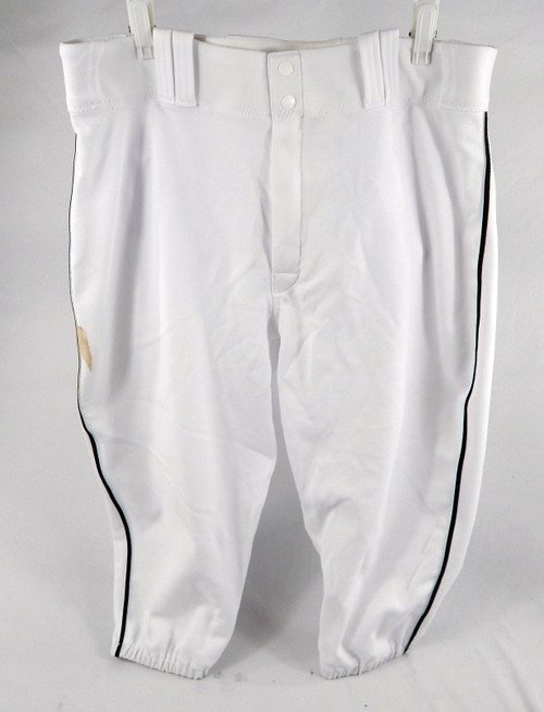 2016 Miami Marlins Josh Johnson #12 Game Used White Baseball Pants 38 754