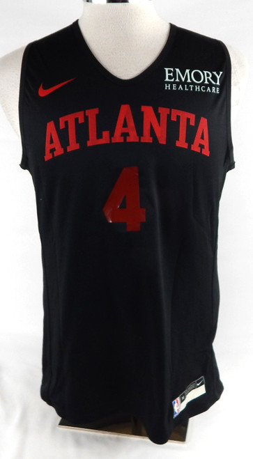2024-25 Atlanta Hawks Kobe Bufkin #4 Game Issued P Used Black Practice Jersey 6