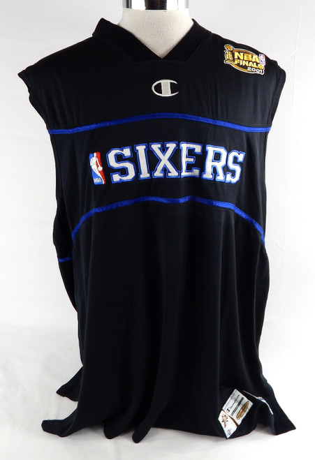 2000-01 Philadelphia 76ers #9 Game Used Black Tank Top Shirt NBA Finals Patch 3