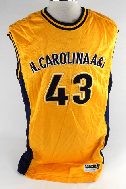 2000s North Carolina A&T Aggies #43 Game Used Yellow Jersey Basketball 50 821