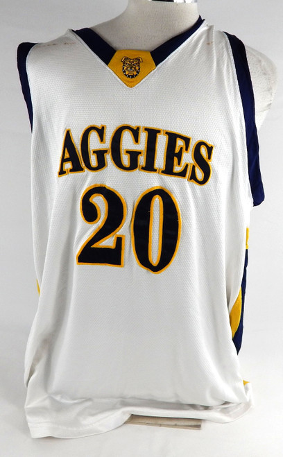 2000s North Carolina A&T Aggies #20 Game Used White Jersey Basketball XXL 826