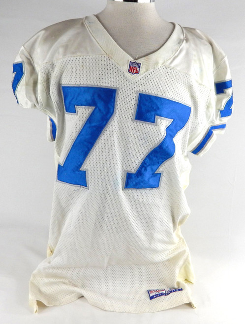 1997 Detroit Lions Mike Compton #77 Game Used White Jersey 50 908