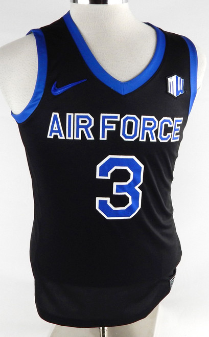 2023-24 Air Force Falcons #3 Game Issued Pos Used Black Jersey Basketball L 017