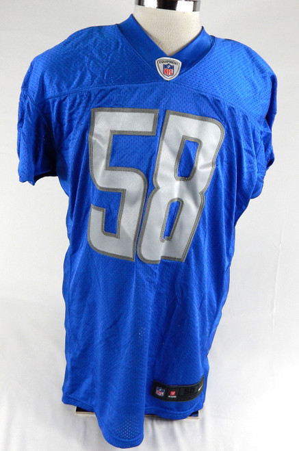 2022 Detroit Lions Penei Sewell #58 Game Issued Blue Practice Jersey 50 278